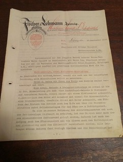 Dokument an Stadtbrauerei Markneukirchen Ottomar Tauscher 1940 Fischer Lehmann