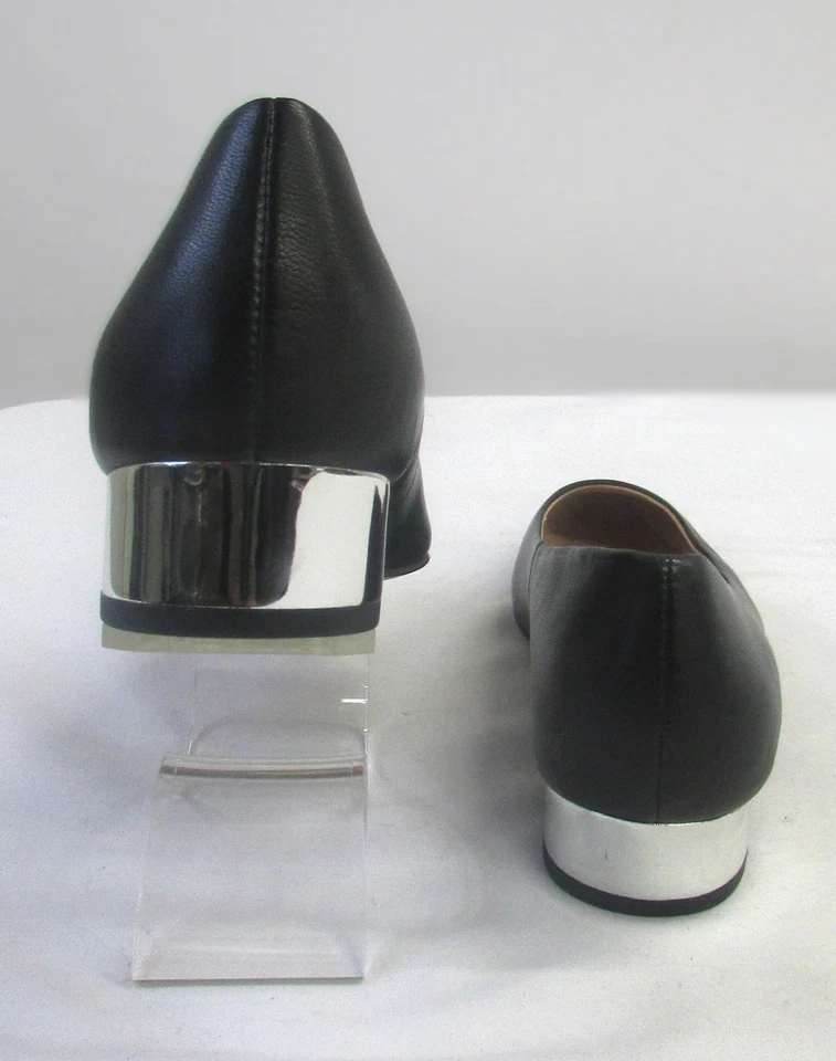 Franco Sarto Mujer Negro Sin Cordones con Tacón Espejado Plateado Talla 8 Foto 4 de 4