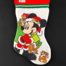 Vintage Walt Disney Christmas Stocking White Felt Mickey Mouse Kurt Adler New 