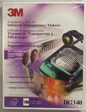 3M Transparency Film for Infrared Makers Projectors IR1140, 100 Sheets (NEW)