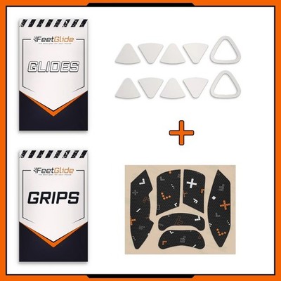 FeetGlide PTFE Mouse Skates & Grip Tape Bundle for Asus ROG Gladius III Wireless