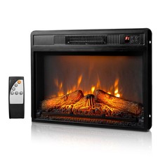 26" Recessed Electric Fireplace Insert Log Flame Heater with Remote Control