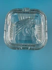 Vintage Federal Glass Refrigerator Dish With Vegetable Lid square  Container