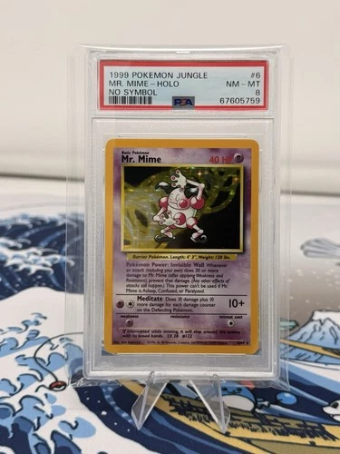1999 Pokemon Jungle MR. Mime #6 Holo No Symbol Misprint PSA 8