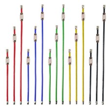 30pc Colored PVC Coated Wire Keychain 4/6.3/7.9 Inch Cable Key Ring Loops