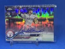 2018 Topps Chrome Refractor Rookie Auto Ronald Herrera RA-RHE Rangers 487/499