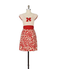 Rare! Anthropologie Red Bow Floral Baraschi "Flowers & Thyme Dress"  4