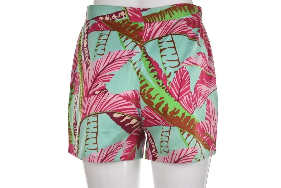 Pantalones Cortos Tibi Mujer Talla 4 Verde Rosa Naranja Estampado Algodón Informal Caminar Foto 3 de 4