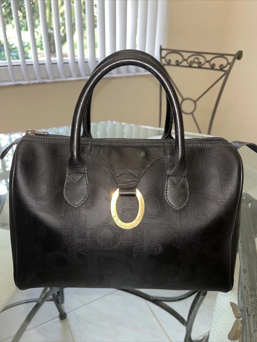 Dior Dior Black Trotter Canvas Boston Bag