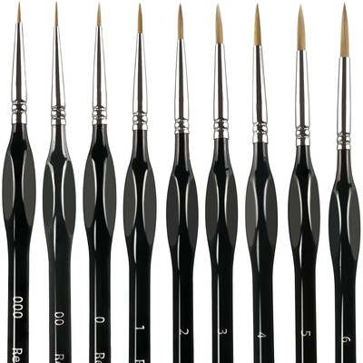 9 Pcs Miniature Detail Paint Brushes for Watercolor Oil Face Nail Line Drawing