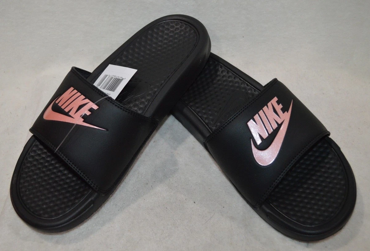 Nike benassi deals black gold