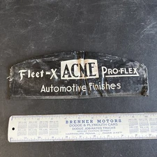Vntg Early Gas Station Attendant Hat Fleet X Acme Automotive Finishes Pro-Flex