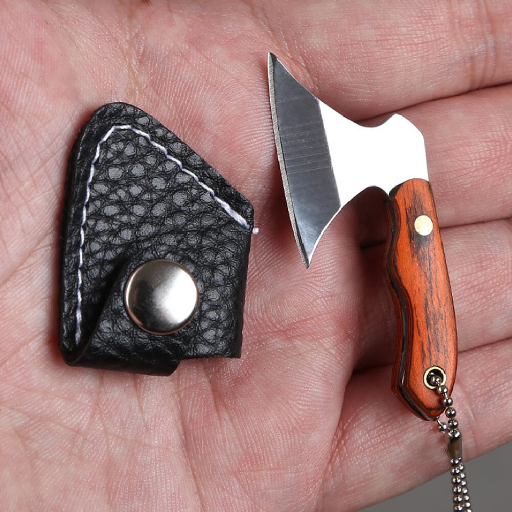 Mini Survival Knife Axe Stainless Steel Unboxing Knife Keychain Hanging