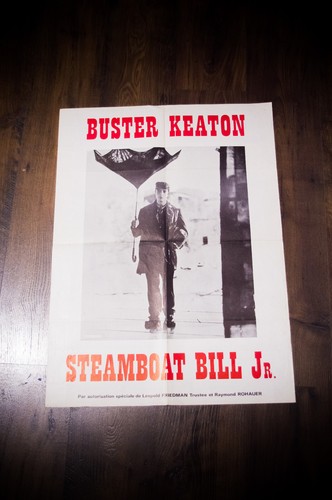 STEAMBOAT BILL JR. Buster Keaton French Vintage Movie Poster Original R1970's