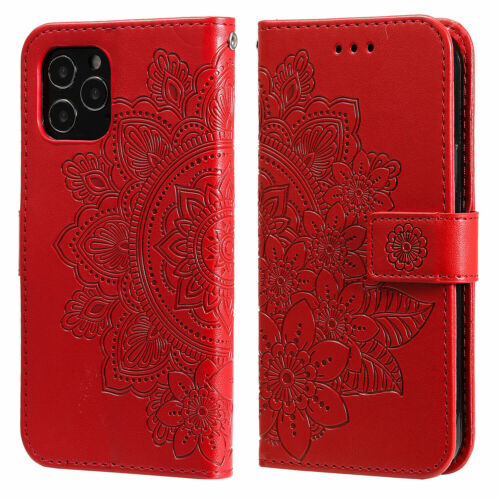 Luxury Flip Embossed Flower Wallet Cover Case For 11 12 13 14 15 Pro Max XR 7 8 - Picture 62 of 66