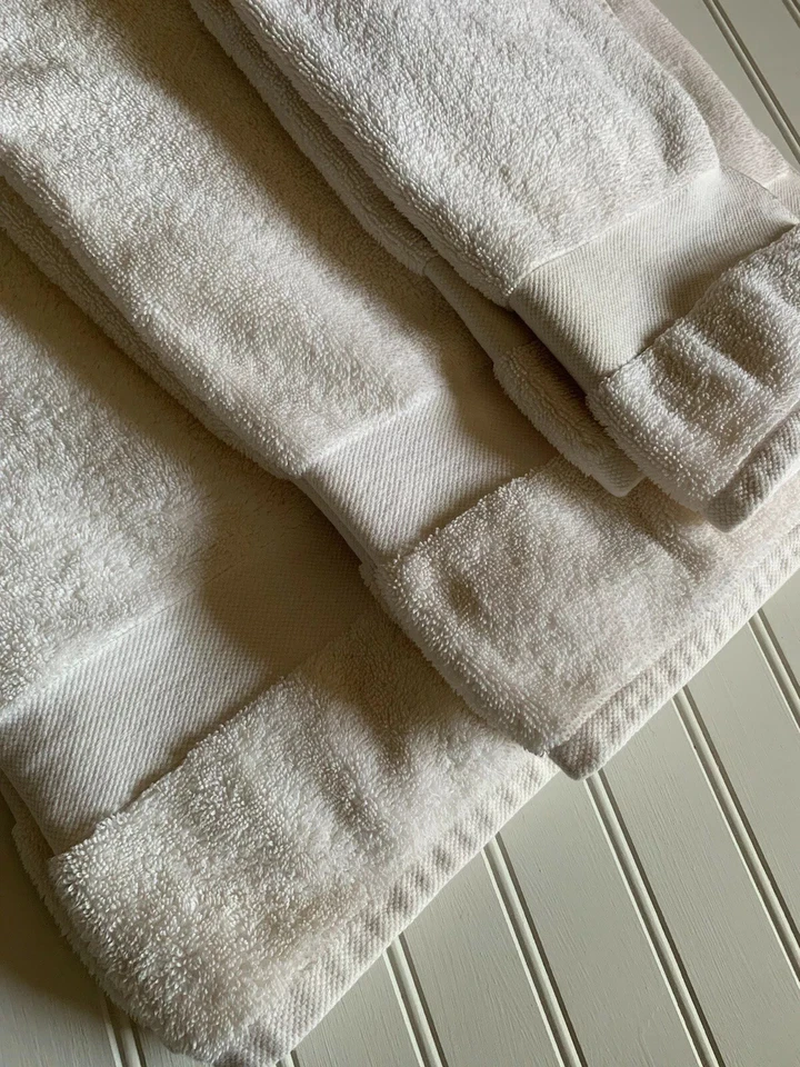 Ralph Lauren Wescott Linen Cream 2 Bath Towels 1 Hand Towel Cotton Set Of 3 - Image 2 of 4