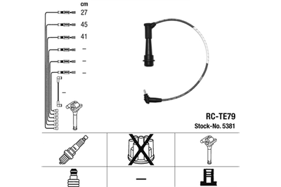 NGK 44274 Bougiekabels Aantal leidingen: 2