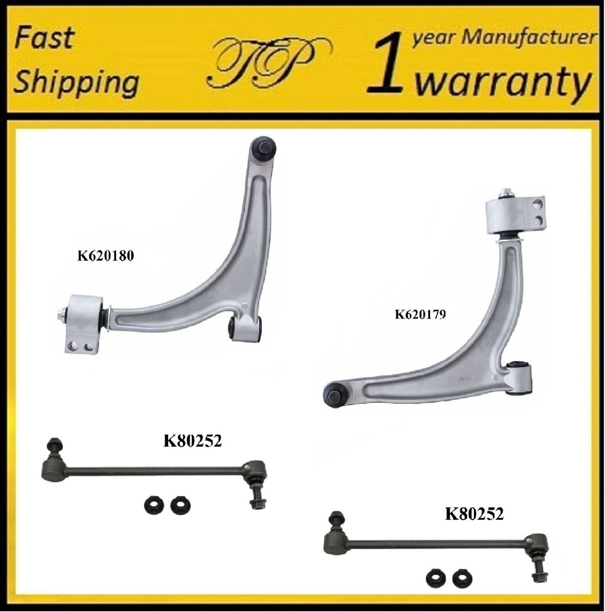 Front Lower Control Arm Kit With Ball Joint & Sway Bar Bushing – Fits Chevy Malibu, G6, Aura – Wea