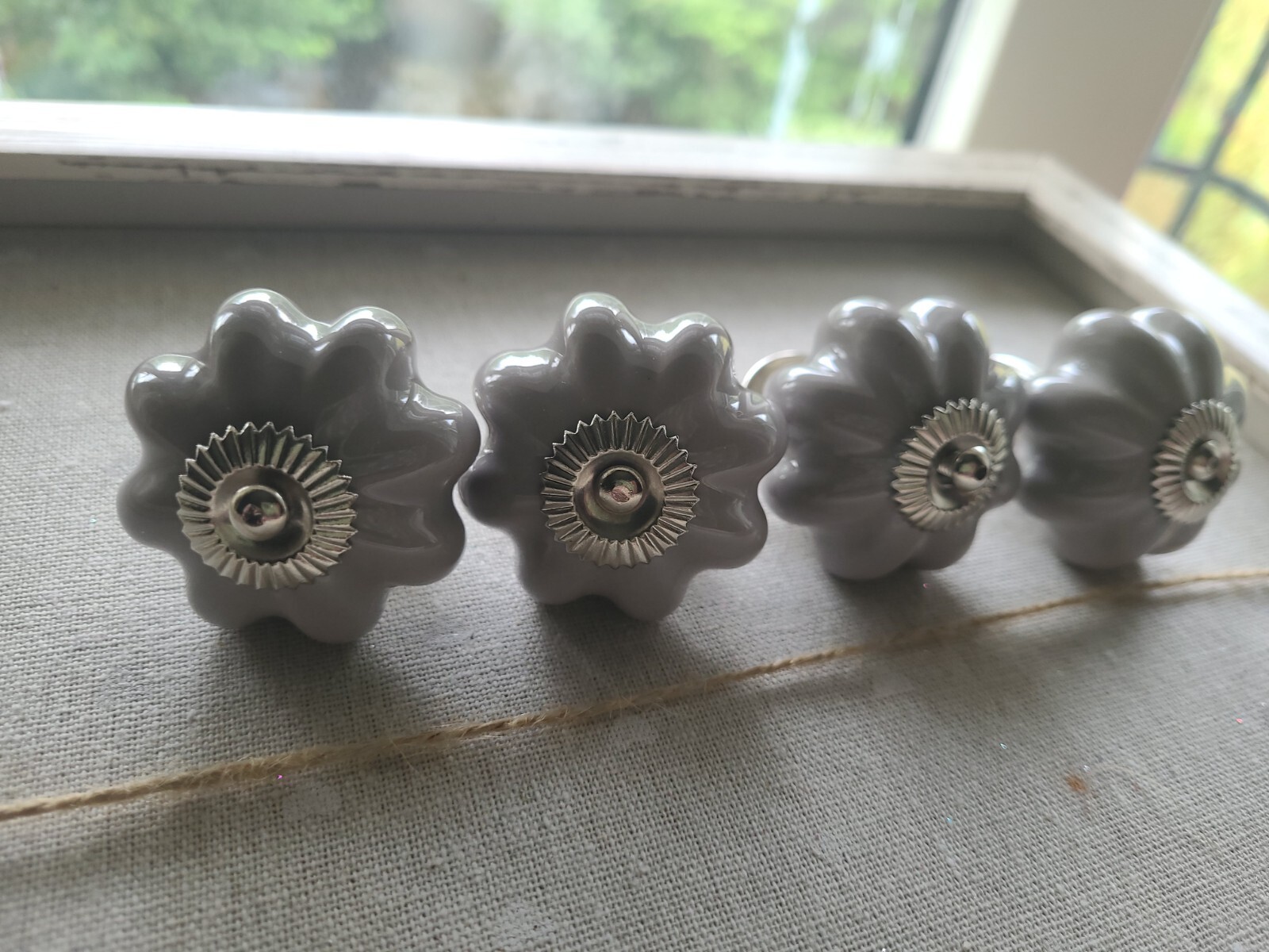 4 grey ceramic door knobs eBay