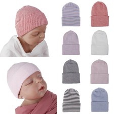 Newborn Baby Boy Girl Hospital Hat Toddler Infant Striped Cap Warm Unisex Beanie