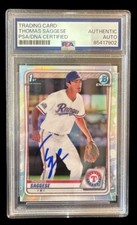 Thomas Saggese Signed 2020 1st Bowman Draft Chrome Refractor Autographed PSA