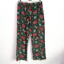 Rick And Morty Happy Humans Holiday Pajama Pants L Fleece Green Holiday Fun Mens