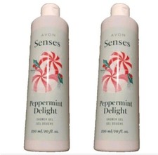 Lot of 2  AVON  Senses  Peppermint Delight Shower Gel / Body Wash  10oz. x2