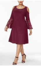 Women  s Formal Dress Plus Size 16W ALine Burgundy Red R M Richards Cocktail Gown