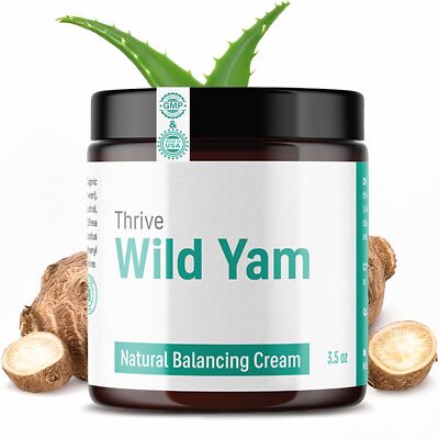 Wild Yam Root Cream - Menopause and PMS Support for Women, 3.5 oz Balancing Crea