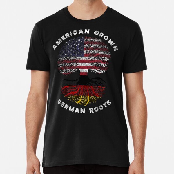 American Grown German Roots Design Premium T-Shirt S-5XL
