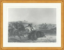 Indianische Bisonjagd zu Pferd Treibjagd Redskin Bodmer Pfeil Bogen Indianer 331