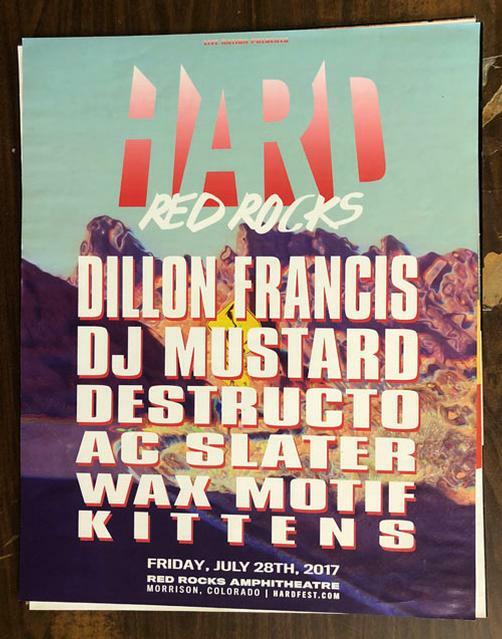 Red Rocks 2017 Poster (with DJ Mustard)