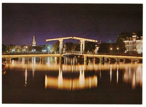 Amsterdam: Skinny Bridge over the Amstel, Holland, Netherlands Rare Postcard