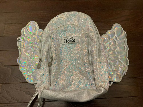 Justice Silver Glitter Mini Backpack W 