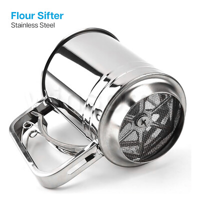 Stainless Steel Flour Sifter - 60 Mesh, 20cm Round Sieve For Baking, Icing Sugar, Cake Flour-807072