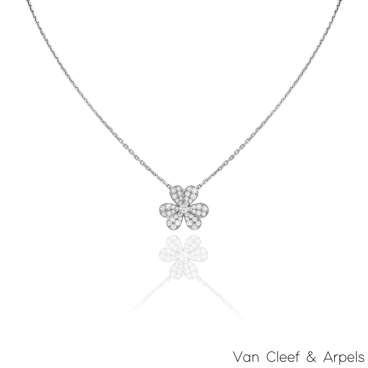 Van Cleef & Arpels White Gold Diamond Frivole Pendant VCARD31800