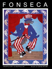 1984 FONSECA "SHUFFLE OFF TO BUFFALO" EXHIBIT PRINT AD, AMERICAN INDIAN PRINT AD