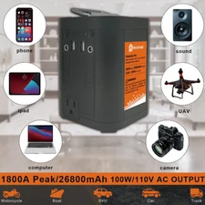 110V 26800Ah Portable Power Station Multi-Function LED Flashlights Power Bank