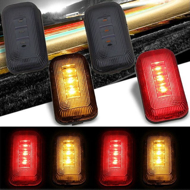 4x Smoke LED Side Marker Light For 1519 GMC Sierra 2500/3500 HD Dually