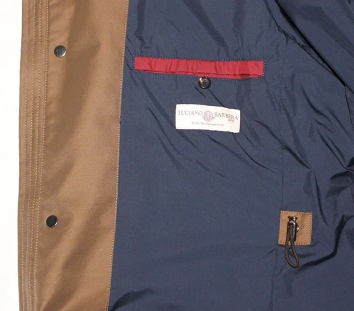 NWOT Luciano Barbera Jacket LARGE L 46 EU 56 Brown Cotton Nylon Car Coat $1695 image 7
