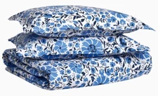 John Robshaw Zoya Azure Queen Duvet Blue / White New