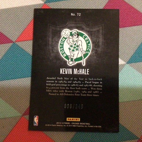 2013-14 Panini Crusade Red parallel Kevin Mchale #72 Celtics 099/349 made - Picture 2 of 2