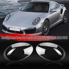 1 Pair Front Headlight Lens Cover For Porsche 991 911 Targa Carrera 2013-2018