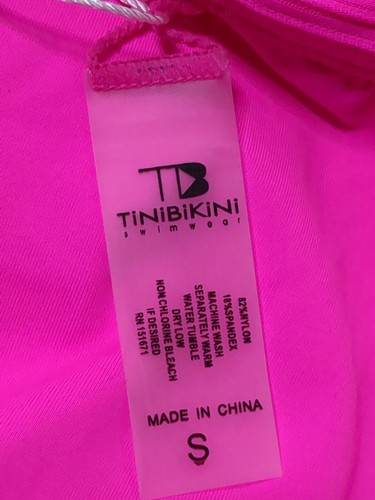 Tinibikini Tini Bikini Womens Small 2 Piece HotPink Orange Zipper Strappy - Picture 9 of 9