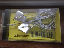 HM Custom Lures Teckel Quazkiller Twin Buzzbait 1/2oz. 02 White Silver Downdraft