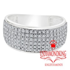 10K MEN'S/LADIES WHITE GOLD 9 MM WEDDING BAND REAL NATURAL DIAMOND RING 1/2 CT