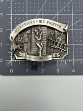 Vintage American Fire Fighter 1986 Commemorative Belt Buckle 38 
