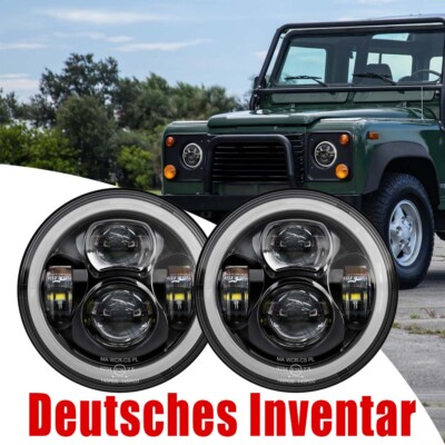 E24 Paar 7 Zoll LED Scheinwerfer High Low Beam für Land-Rover Defender 90 110