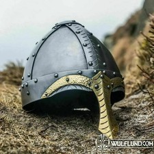 Halloween Medieval Viking Helmet Steel Armor Norman Helmet With Leather Liner