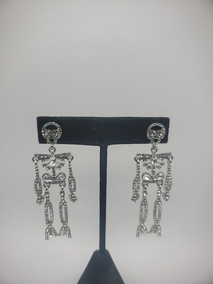 New Bijoux Bar Earrings Pieced Post  Drop Dangle Skeleton  Jewelry Costume